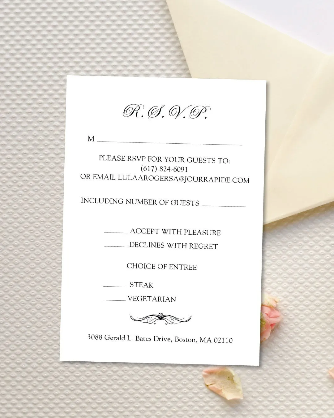 Simple Romance Simple Flat 5x7 Wedding Invitation 3
