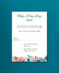 Colorful Floral Watercolor Vellum Wrapped Wedding Invitation