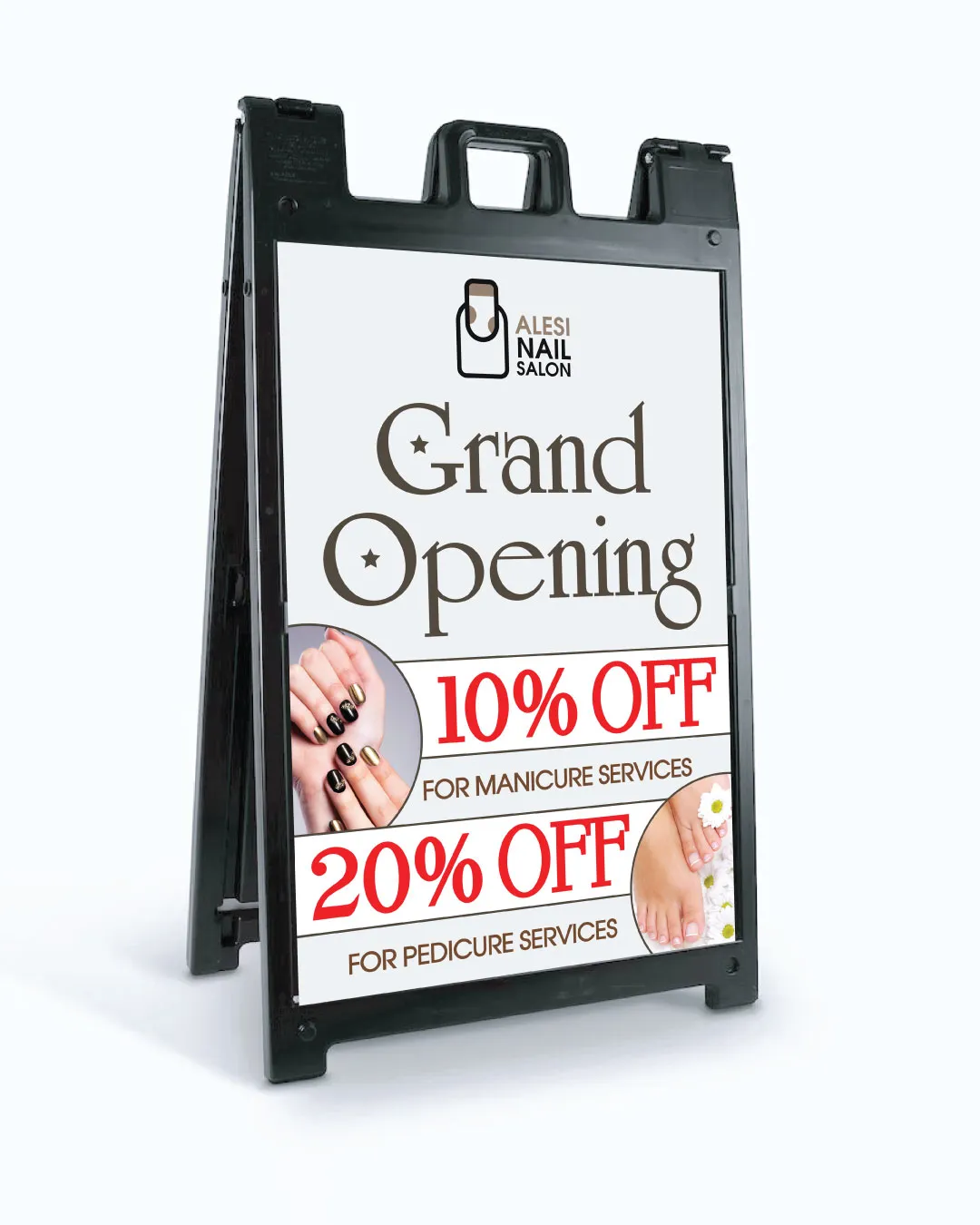 Elegant Nail Salon A Frame Sign