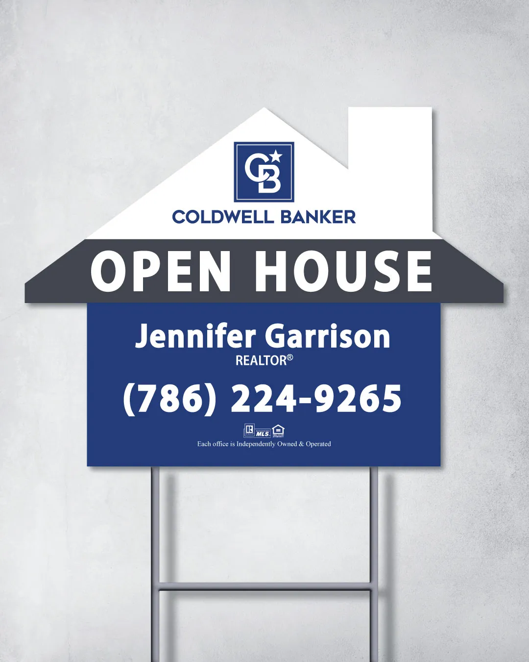 Coldwell Banker Tri Color Stripes House Modern Shape Sign