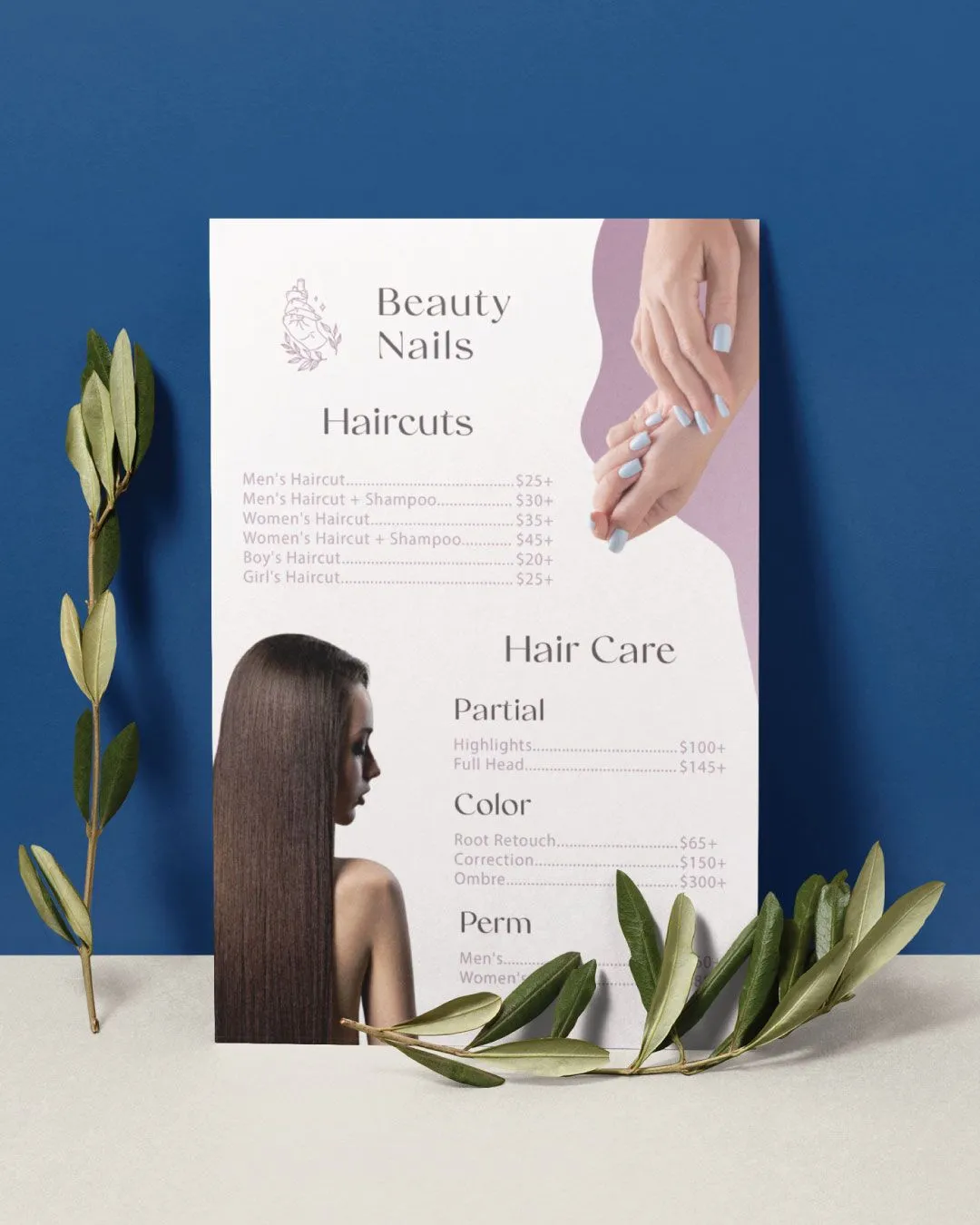 Modern Minimalist Menu