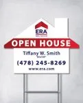 ERA White with Red Gradient House Modern Shape Sign