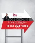 Keller Williams Realty Red And Gray Stripes Arrow Shape Sign