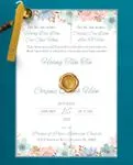 Colorful Floral Watercolor Vellum Wrapped Wedding Invitation