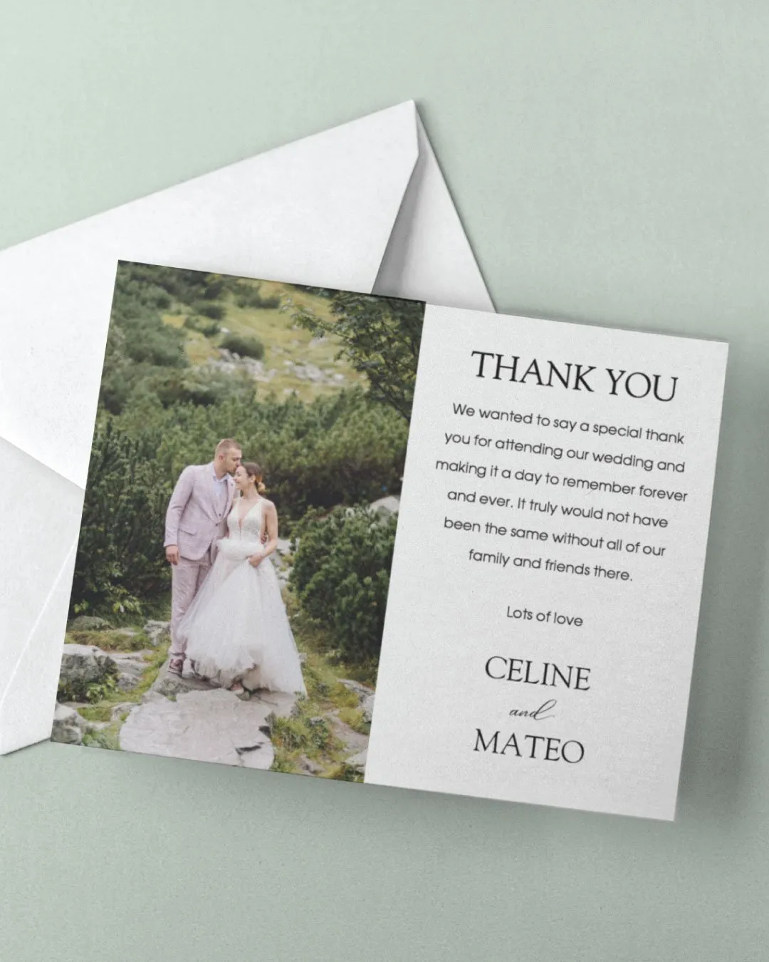 Beautiful Nature Photo Thank You Cards Wedding