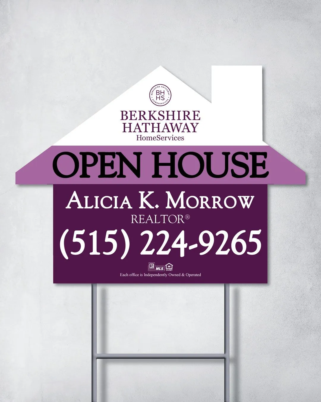 Berkshire Degraded Purple House Shape Sign
