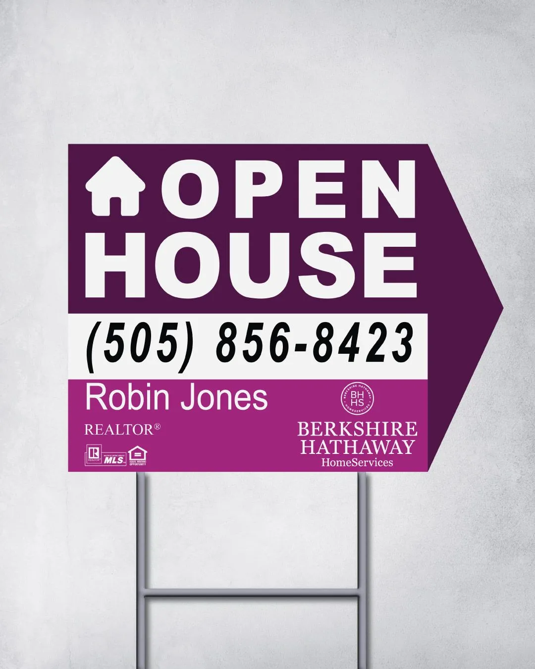 Berkshire Simple Purple Arrow Shape Sign