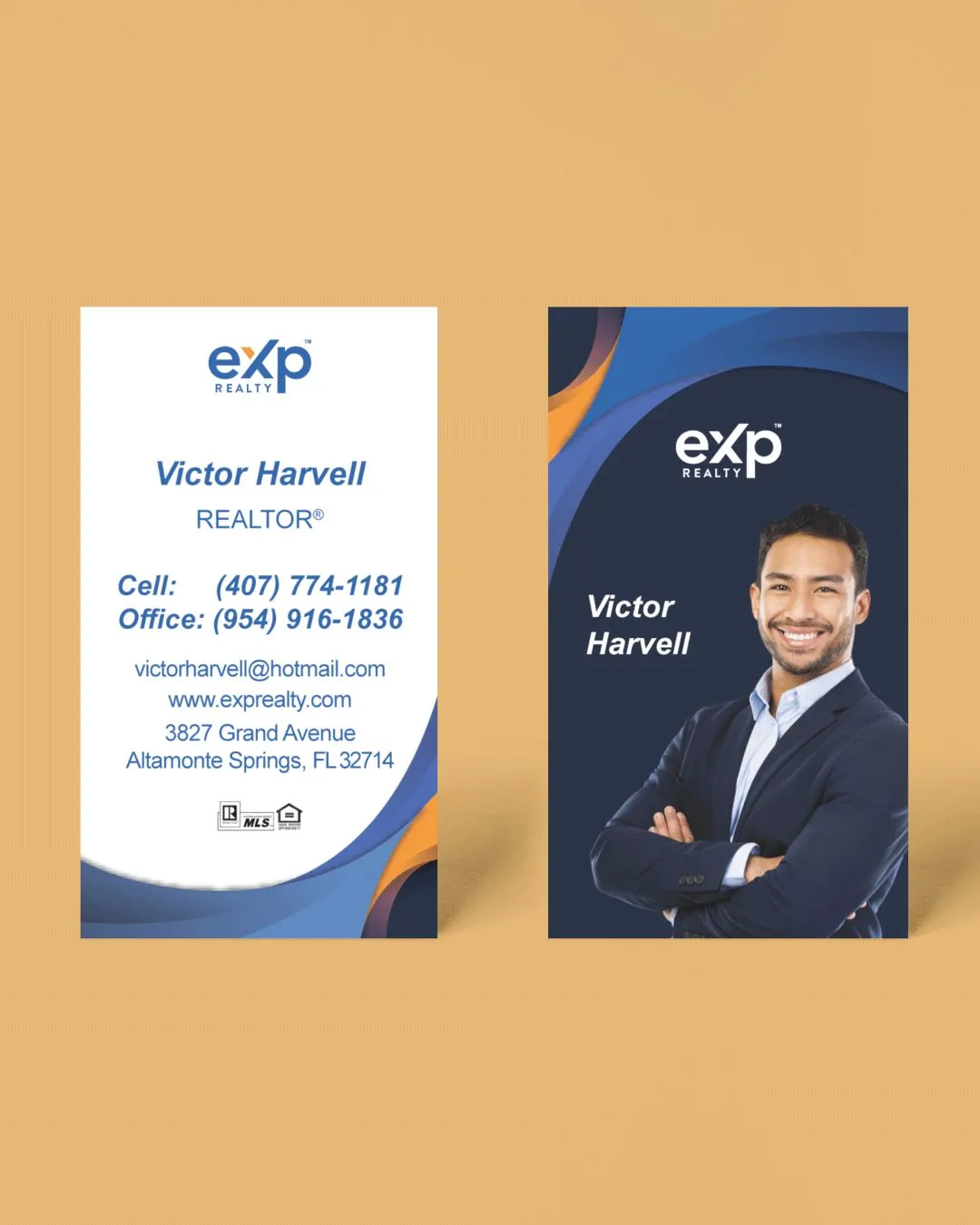 Exp Realty Elegant Blue Business Cards