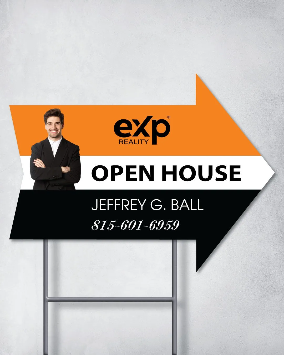 Exp Realty Vibrant Orange Arrow Shape Sign