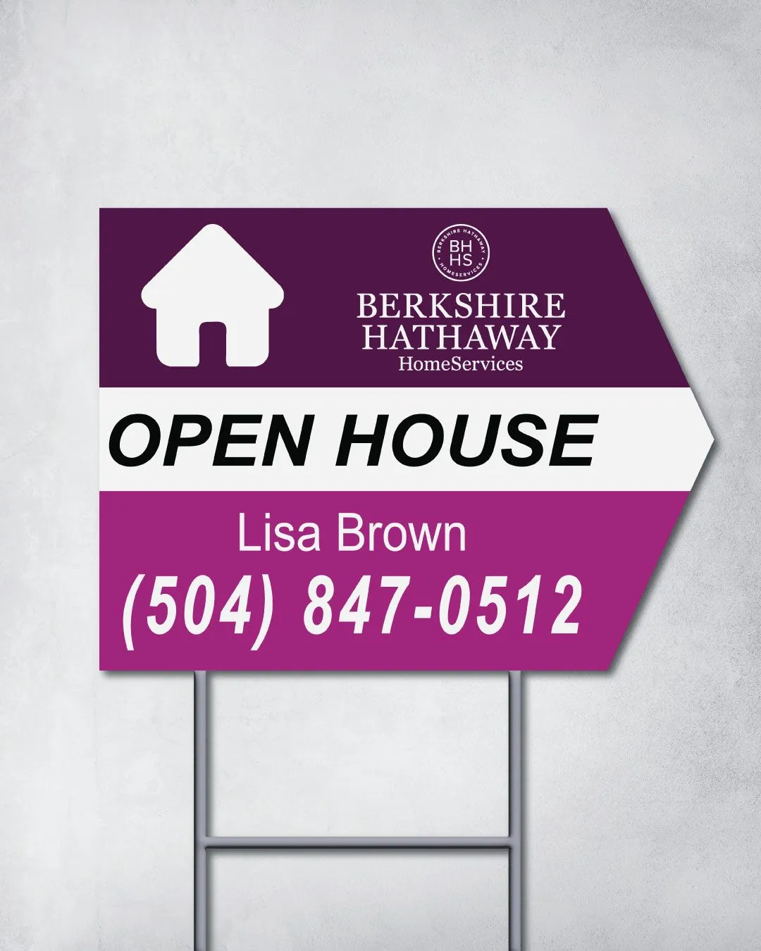 Berkshire White Arrow Shape Sign