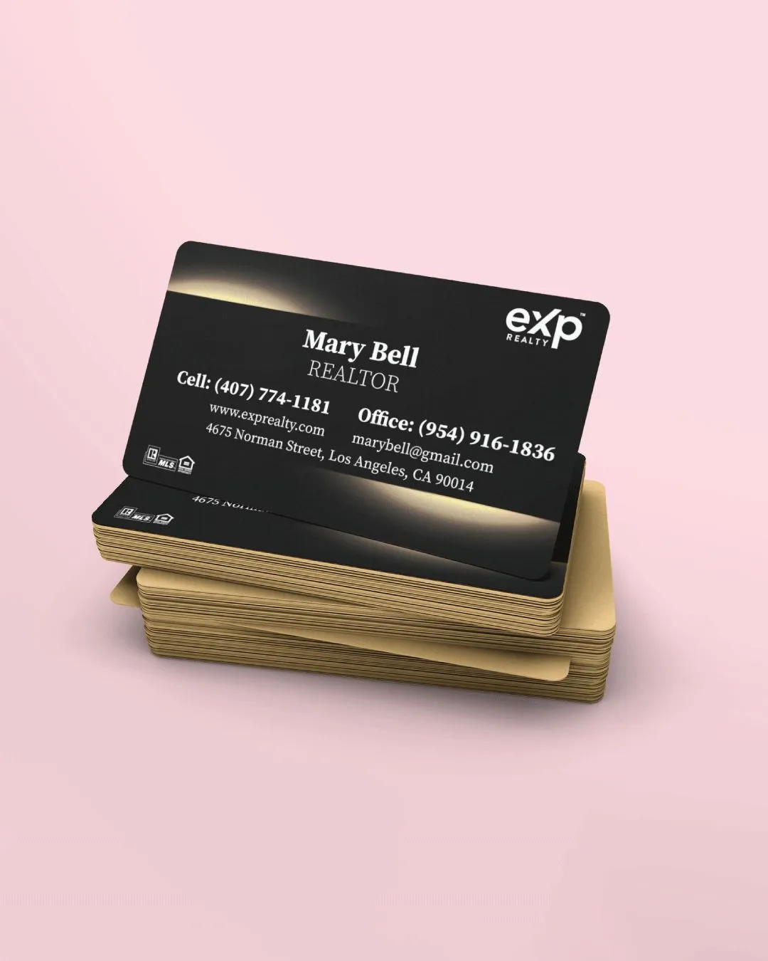 Exp Realty Golden Flash Business Cards