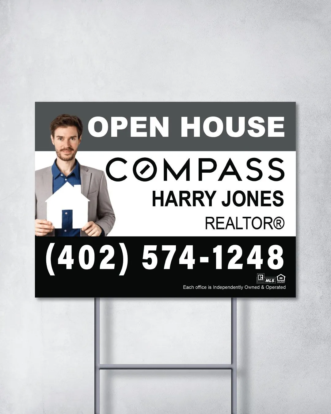 COMPASS Elegant Grayscale Yard Sign