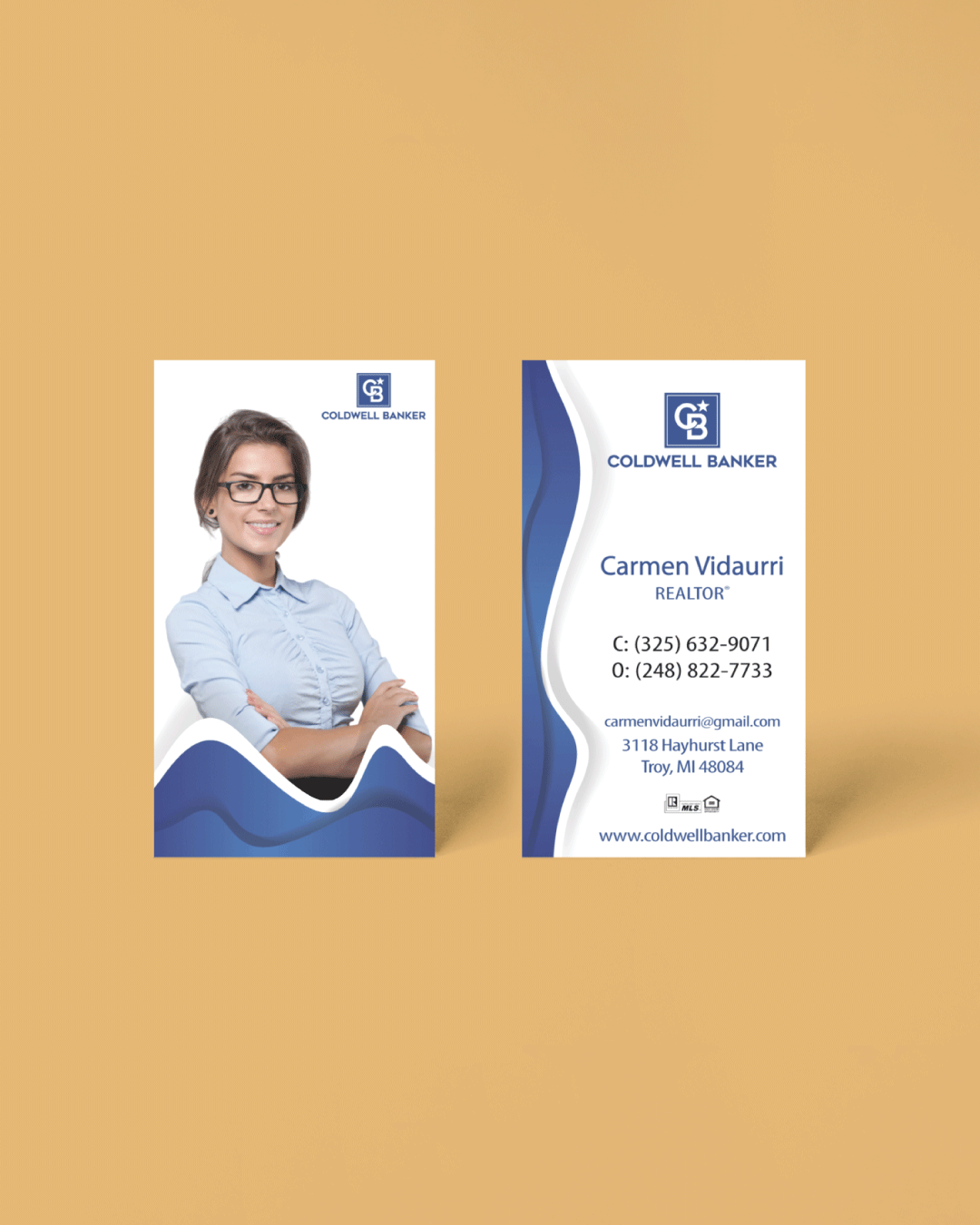Coldwell Banker Nice Waves With Photo Business Cards