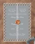 Golden Japanese Theme Vellum Wrapped Vietnamese & English Wedding Invitation