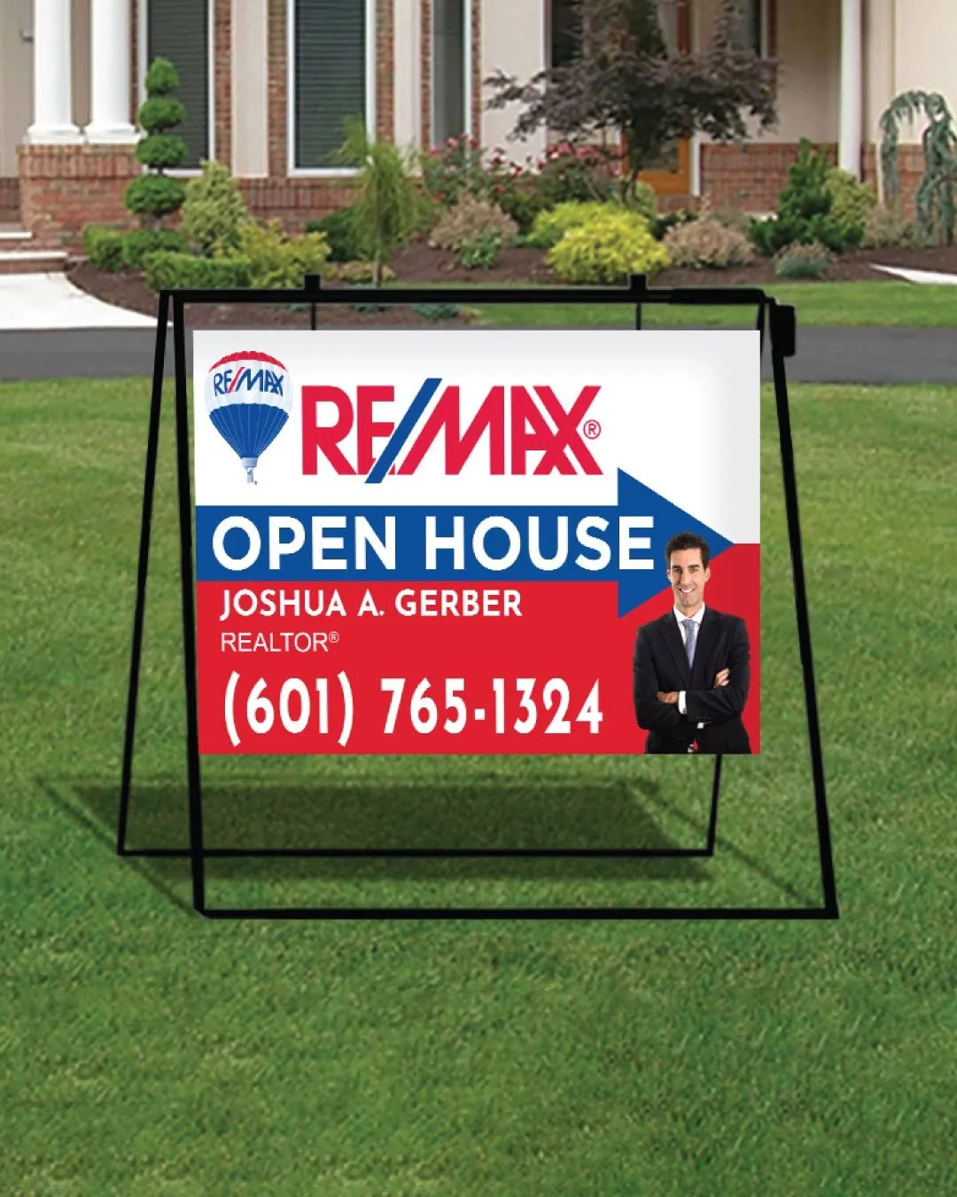 Remax Modern Red Metal Sidewalk A-Frame