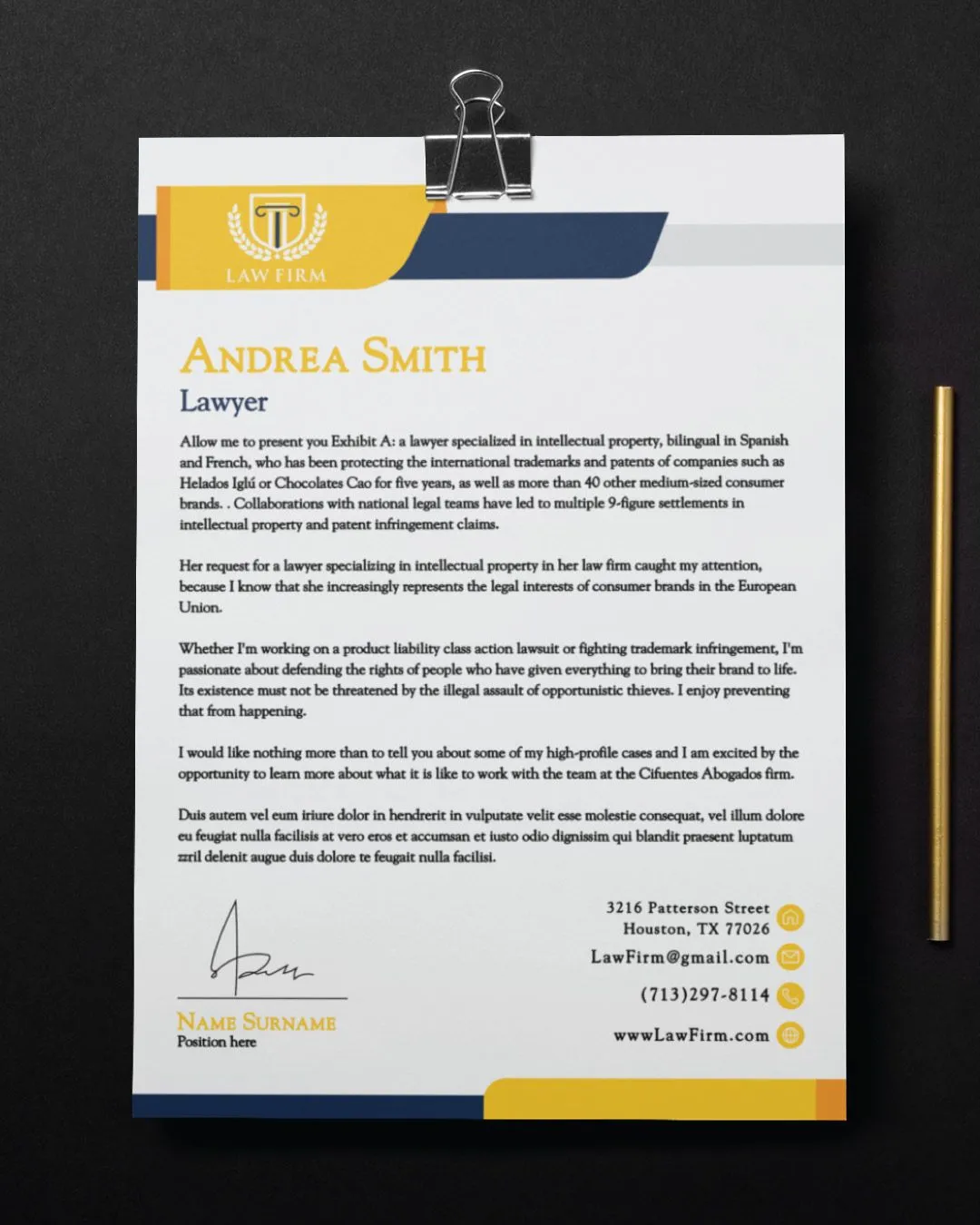 Yellow, Blue and Orange Letterhead 1