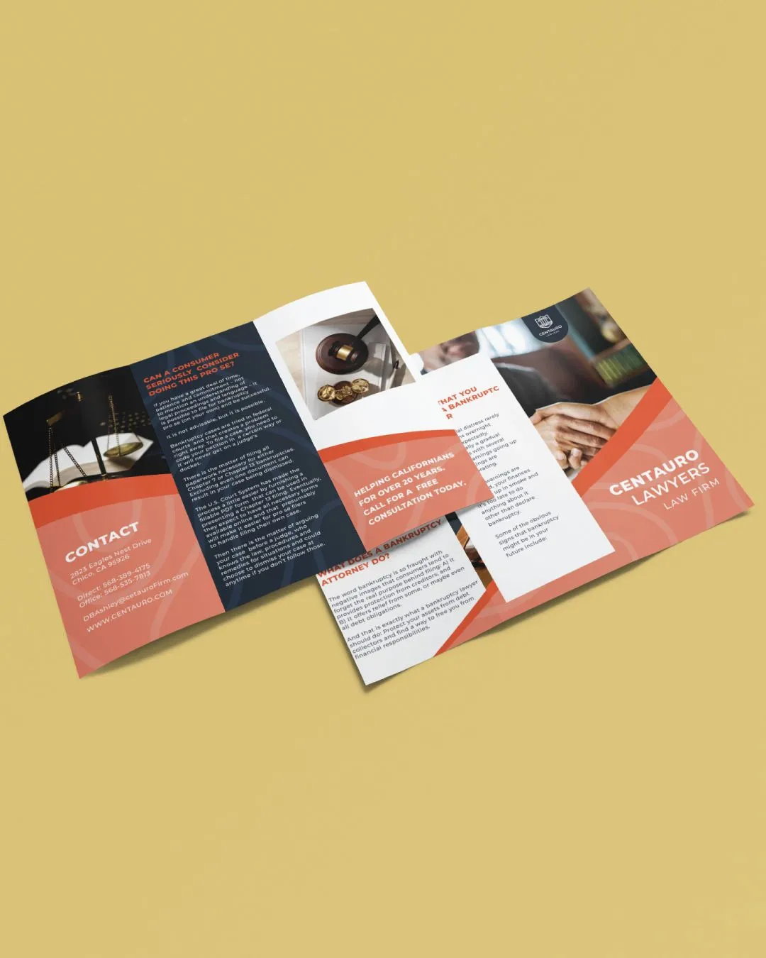 Orange and Blue Contrast Brochures