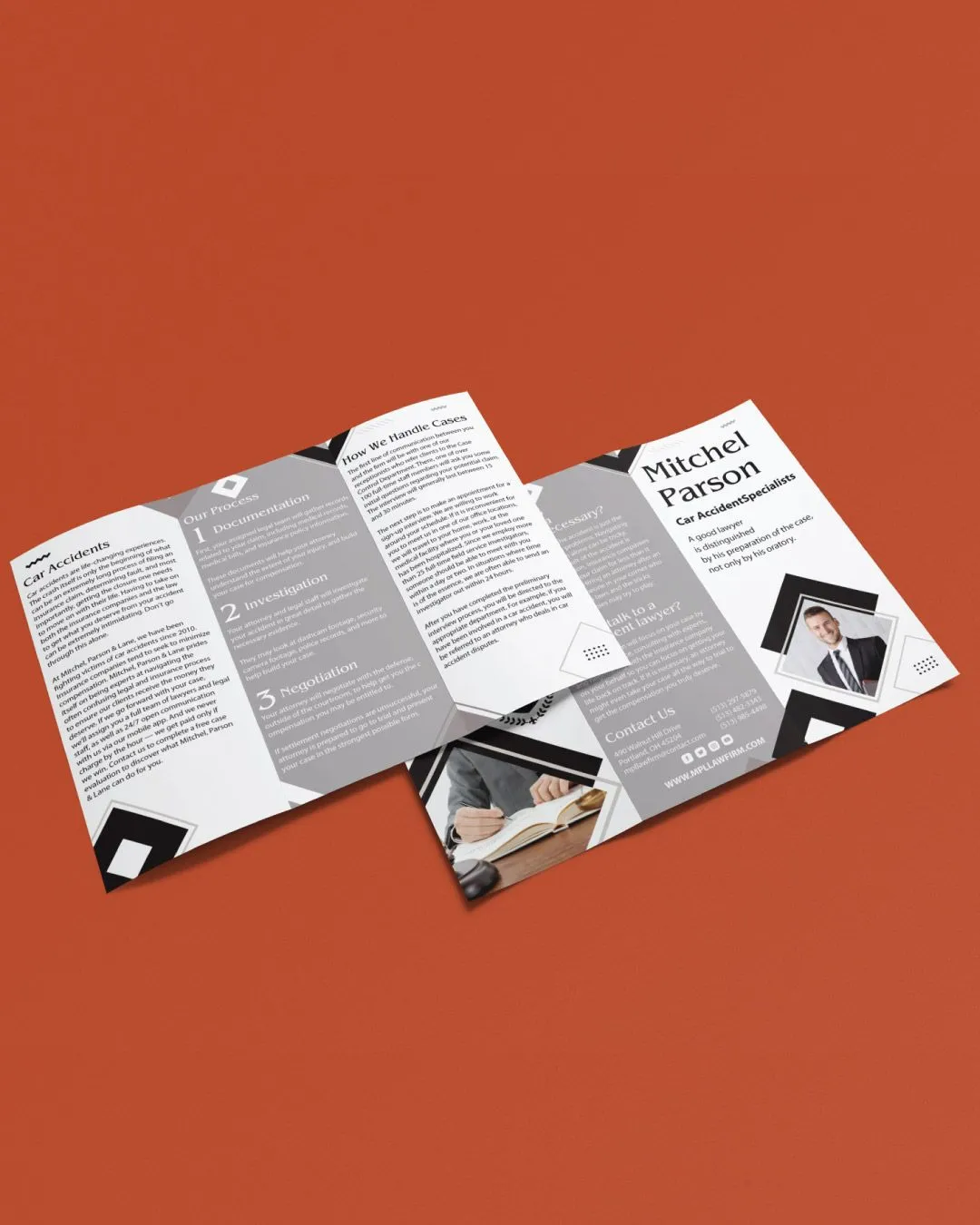 Geometric Black and White Brochures