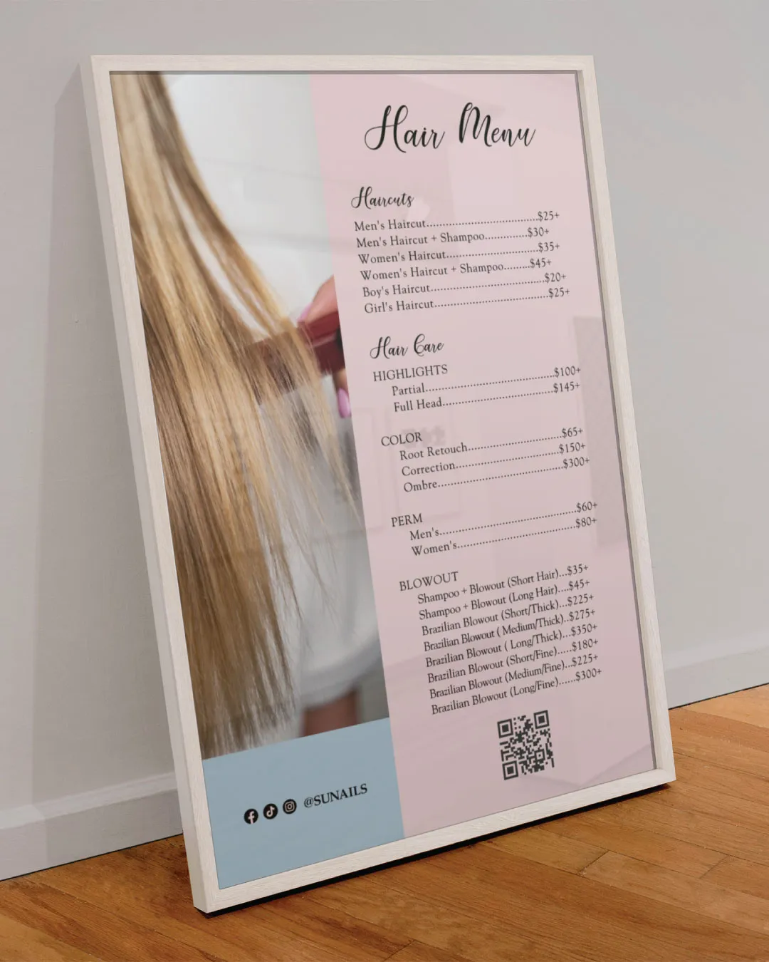 Beautiful Blue and Pink Price List 1
