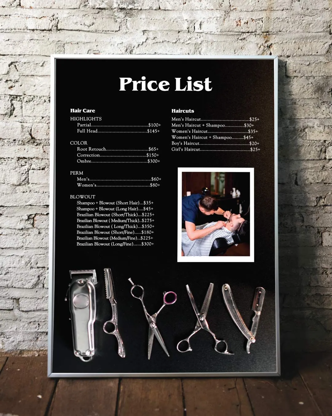 Dark Barber Price List 1