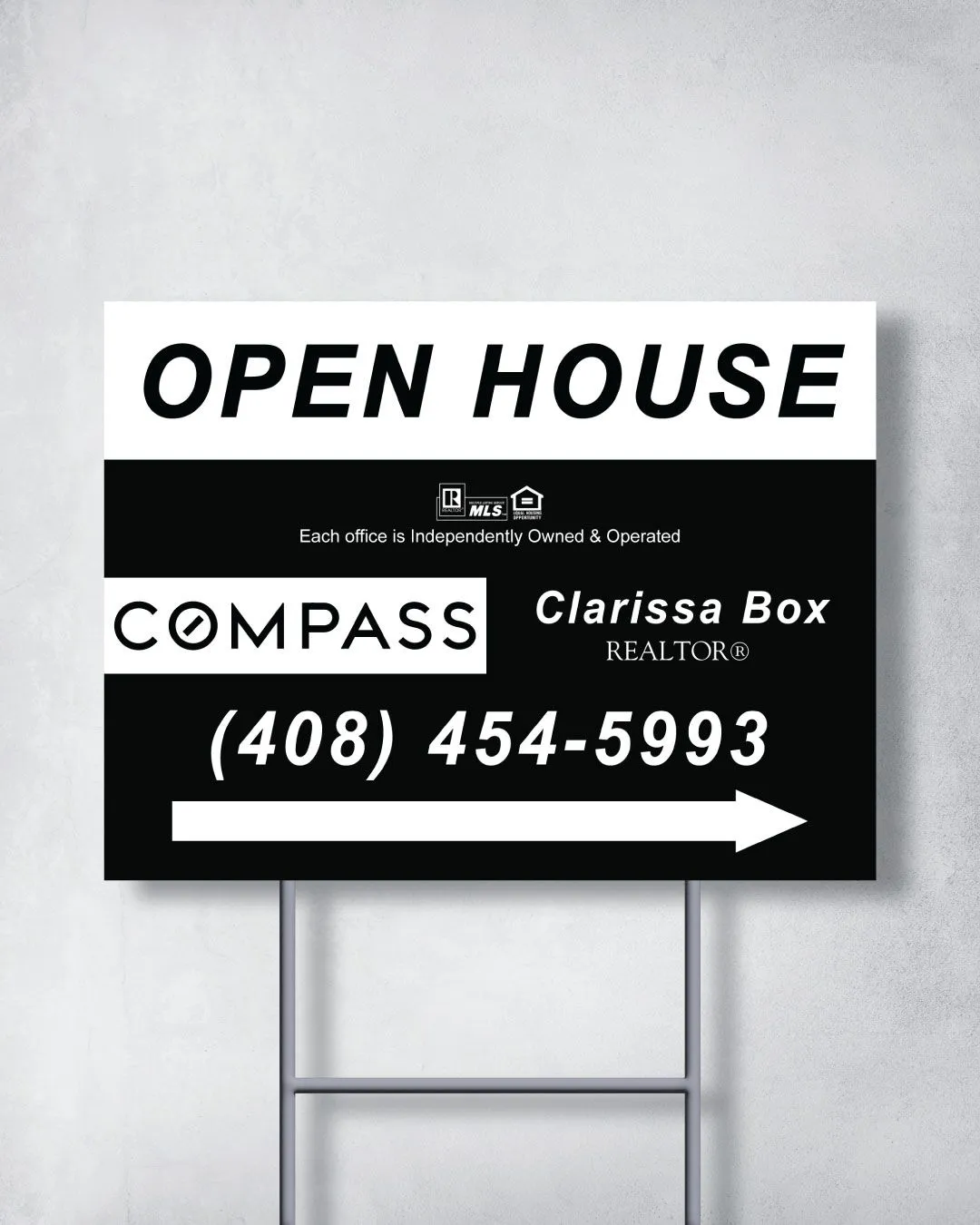 COMPASS Simple Black and White Yard Sign 1
