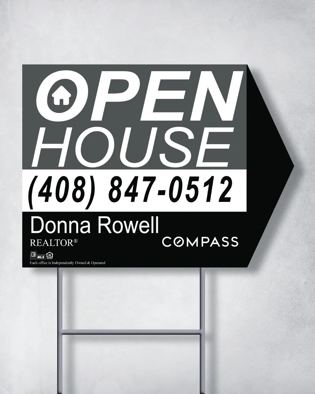 COMPASS Simple Black and Gray Arrow Shape Sign 1
