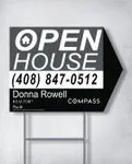 COMPASS Simple Black and Gray Arrow Shape Sign 1