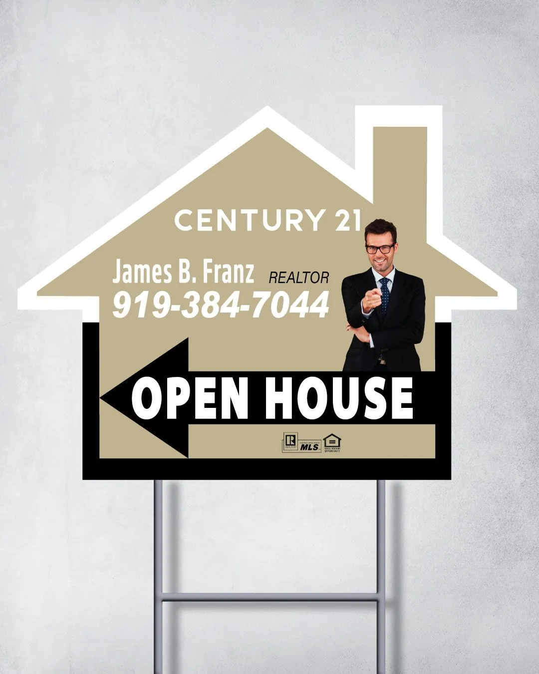 Century 21 Stylish Beige House Shape Sign 2