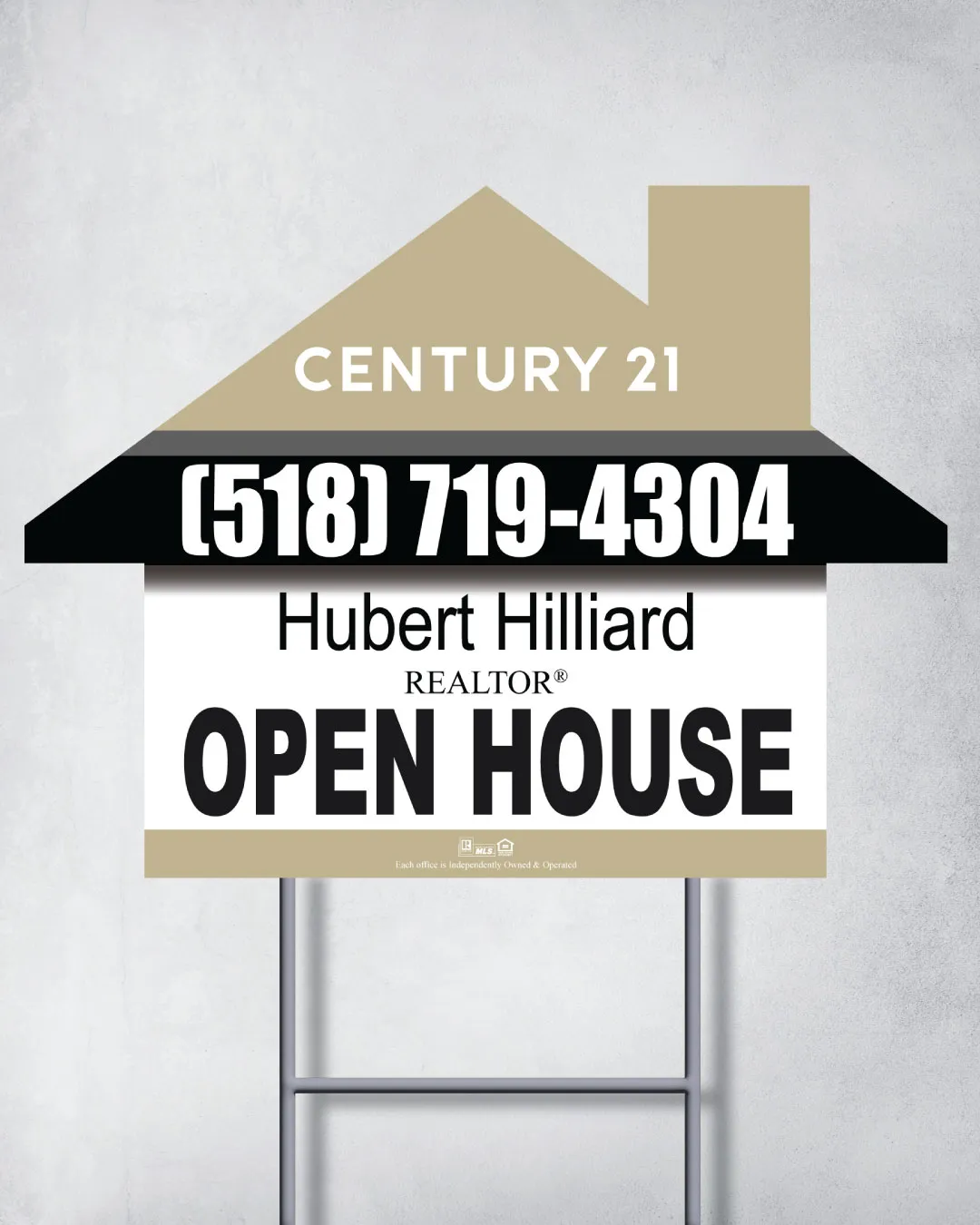 Century 21 Beige and Black House Shape Sign 2