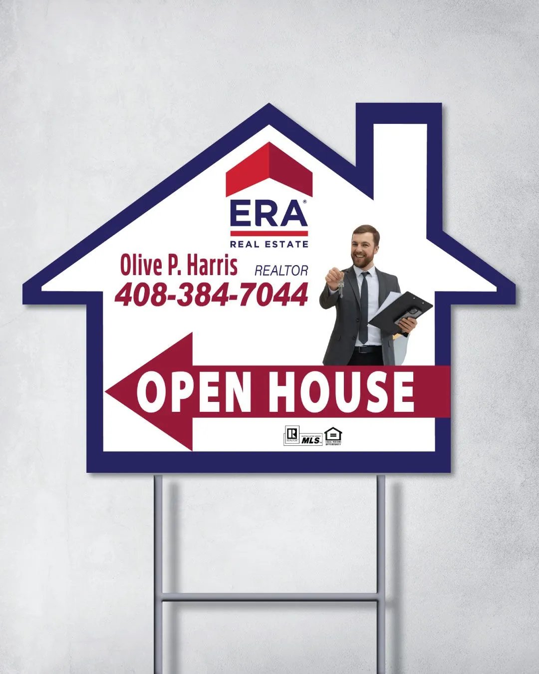 ERA Blue Frame House Modern Shape Sign 1