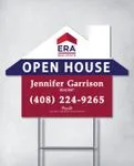 ERA Blue and Red Stripes House Modern Shape Sign 1