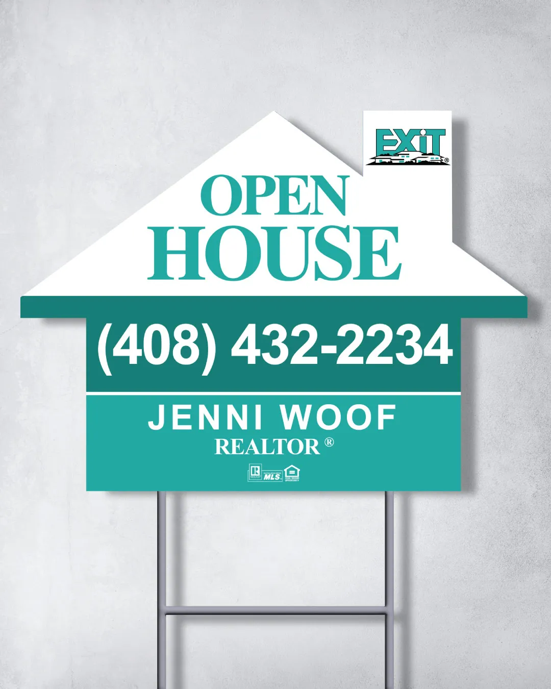 Exit Realty Turquoise Horizon House Shape Sign 2