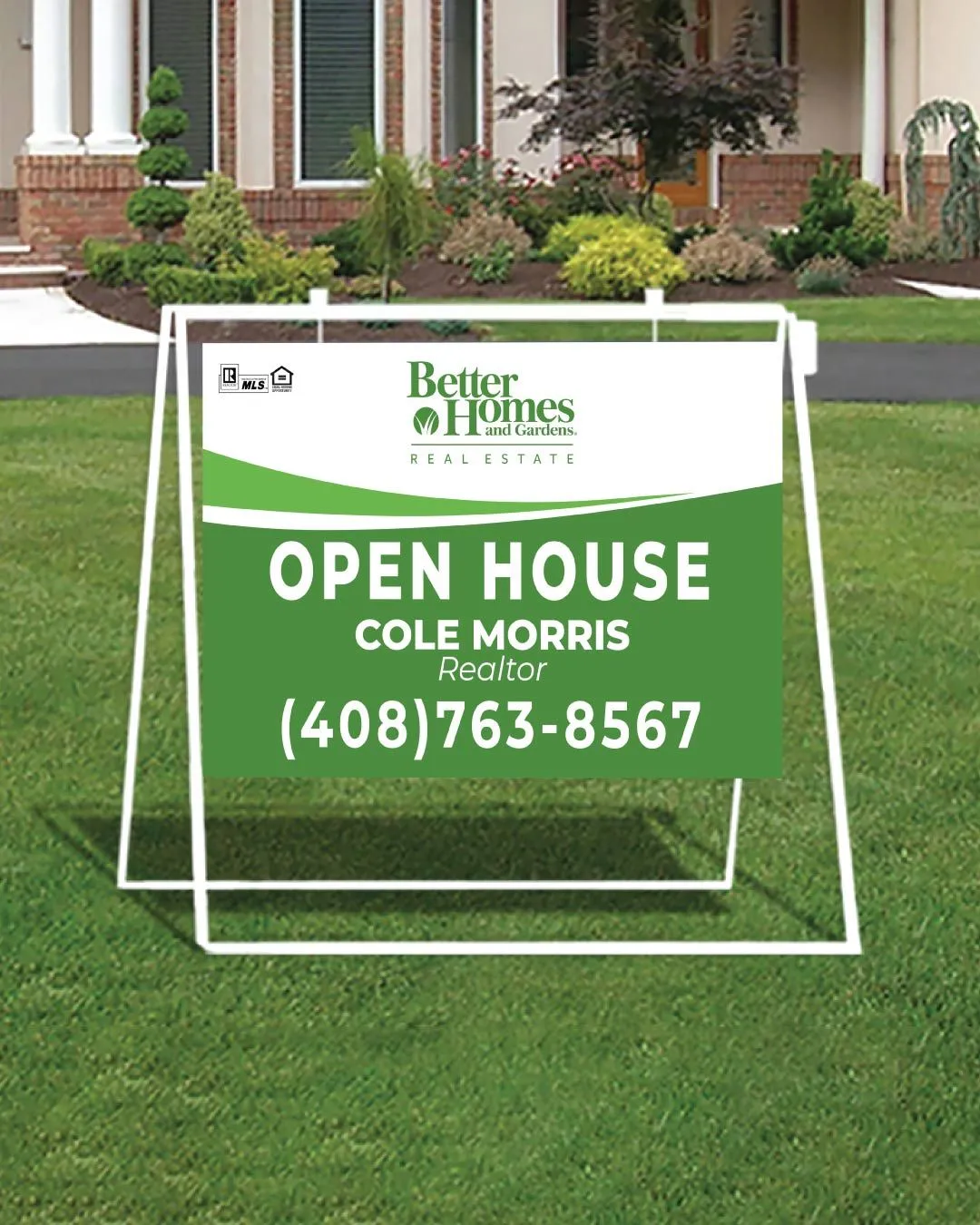 BHGRE Leafy Lane Metal Sidewalk A-Frame 1
