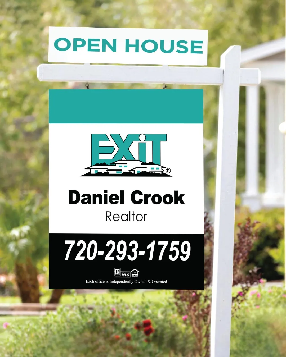 Exit Realty Clean Cyan Colonial Sign 1