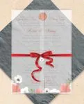 White and Red Flowers Vellum Wrapped Vietnamese & English Wedding Invitation 3