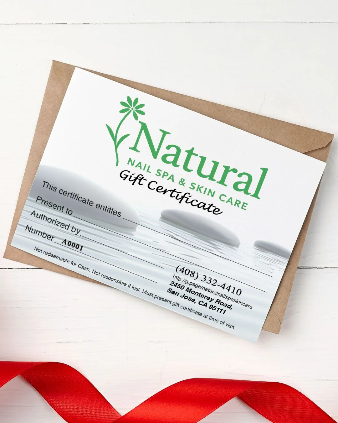 Calm Essence Spa Gift Certificate 1