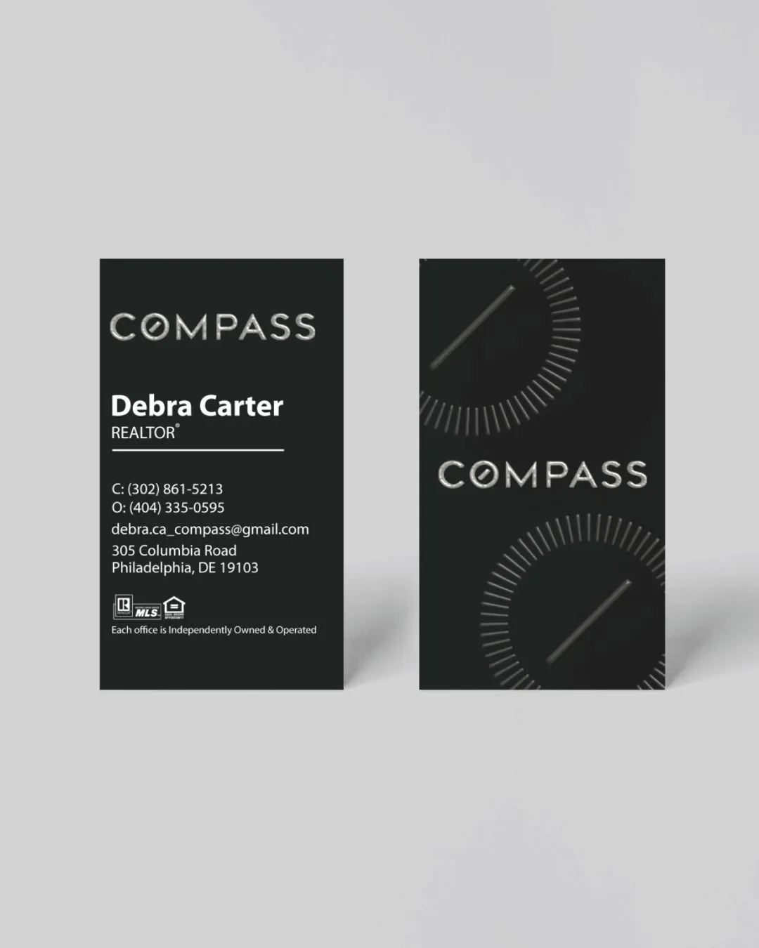 Compass Simple and Elegant Raised Spot UV Business Cards 1
