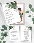Tropical Vow Harmony Simple Flat 5x7 Wedding Invitation 5