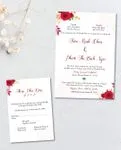 Ruby Garden Romance Simple Flat 5x7 Wedding Invitation 2