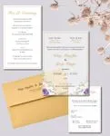 Frame Flowers Purple Acrylic Wedding Invitation