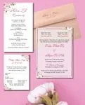 Frame Pink Flowers Acrylic Wedding Invitation