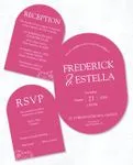 Elegant Fuchsia Unique Style Wedding Invitations 2