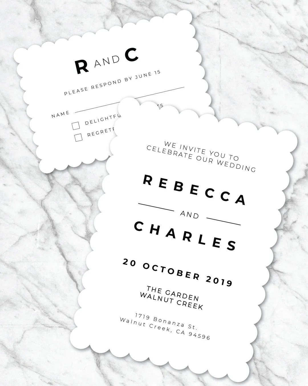 Sophisticated White Unique Style Wedding Invitations 2