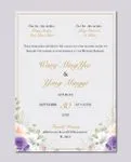 Frame Flowers Purple Acrylic Wedding Invitation