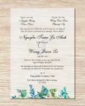 Edge Winter Leaves Acrylic Wedding Invitation