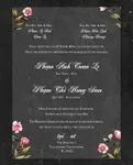Small Pink Flowers Acrylic Wedding Invitation