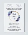 Golden Circle Flowers Acrylic Wedding Invitation