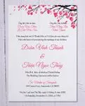 Corner Cherry Tree Acrylic Wedding Invitation