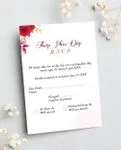 Ruby Garden Romance Simple Flat 5x7 Wedding Invitation 1