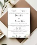 Natural Bloom Simple Flat 5x7 Wedding Invitation 3